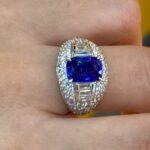 Blue Sapphire Diamond Ring