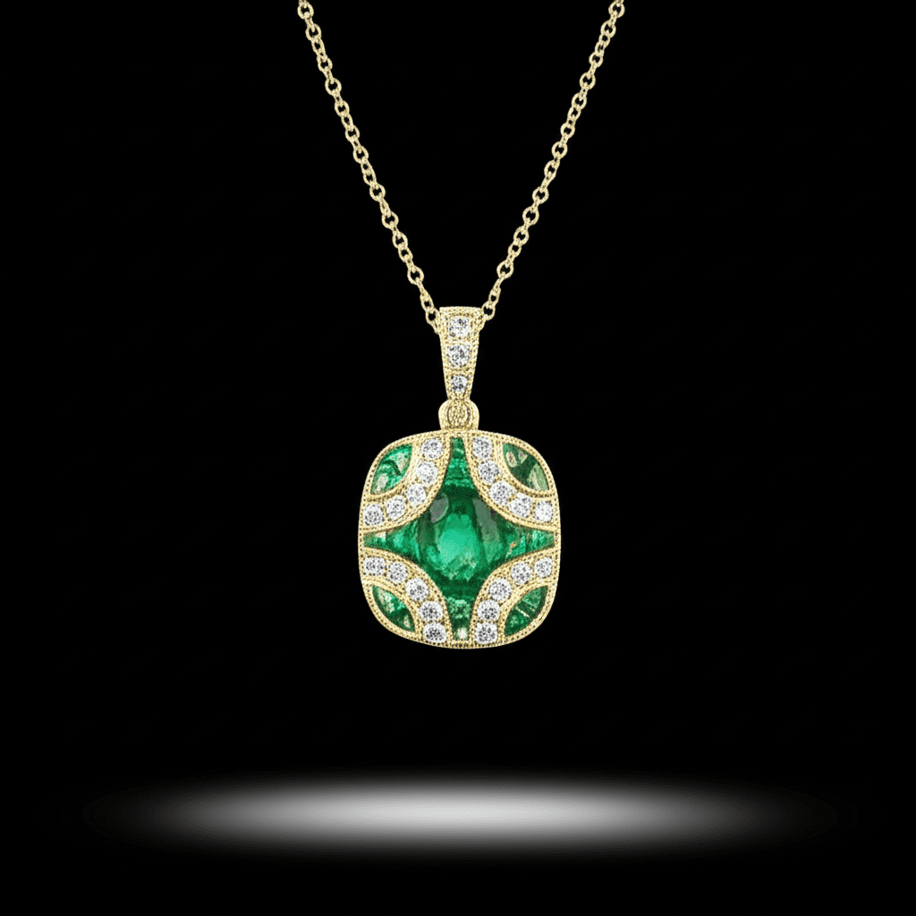 Emerald Pendant Necklace