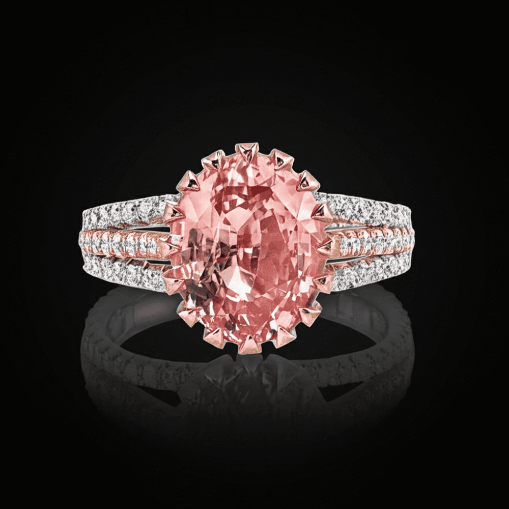 Padparadscha Split Shank Ring