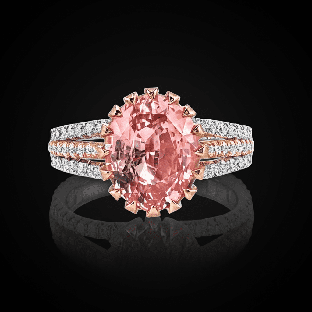 Padparadscha Split Shank Ring