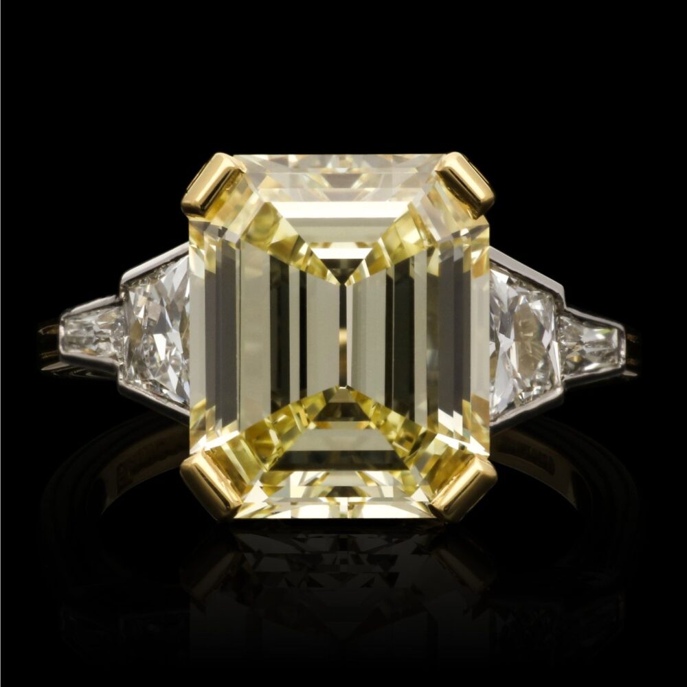 Emerald Cut Yellow Diamond Ring