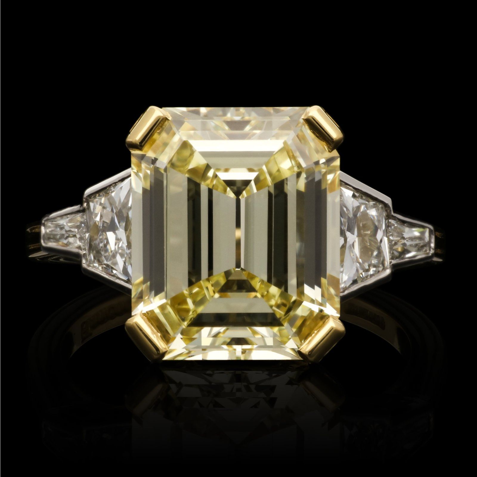 Emerald Cut Yellow Diamond Ring
