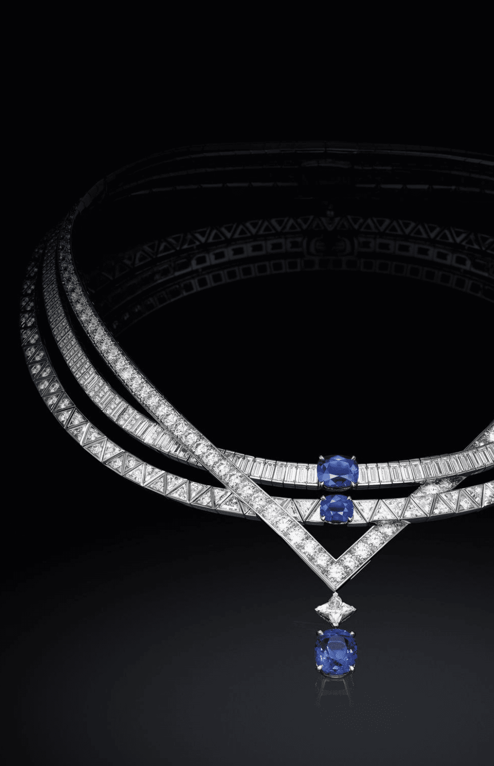 Luxury Blue Sapphire Chocker Necklace