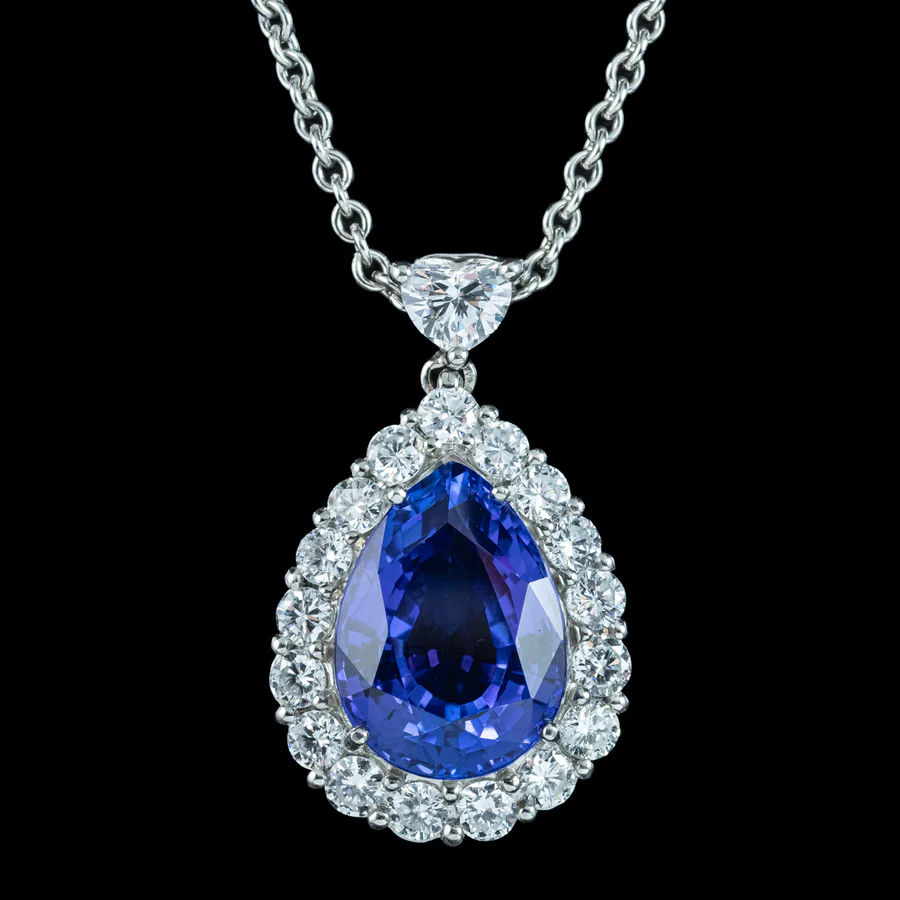Teardrop Tanzanite Pendant Necklace