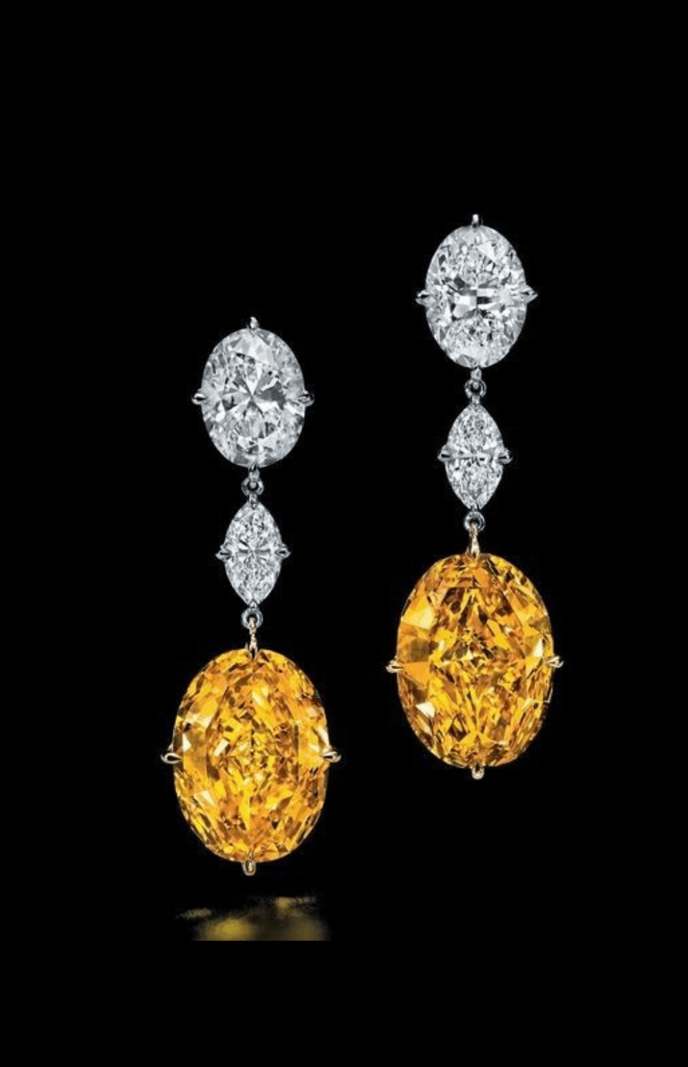 Orange Sapphire Dangle Earrings