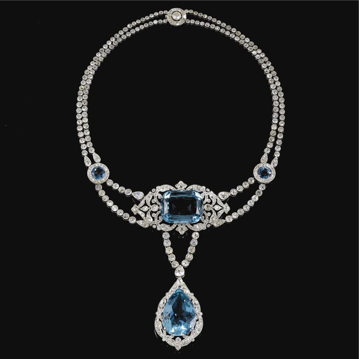 Aquamarine Diamond Necklace