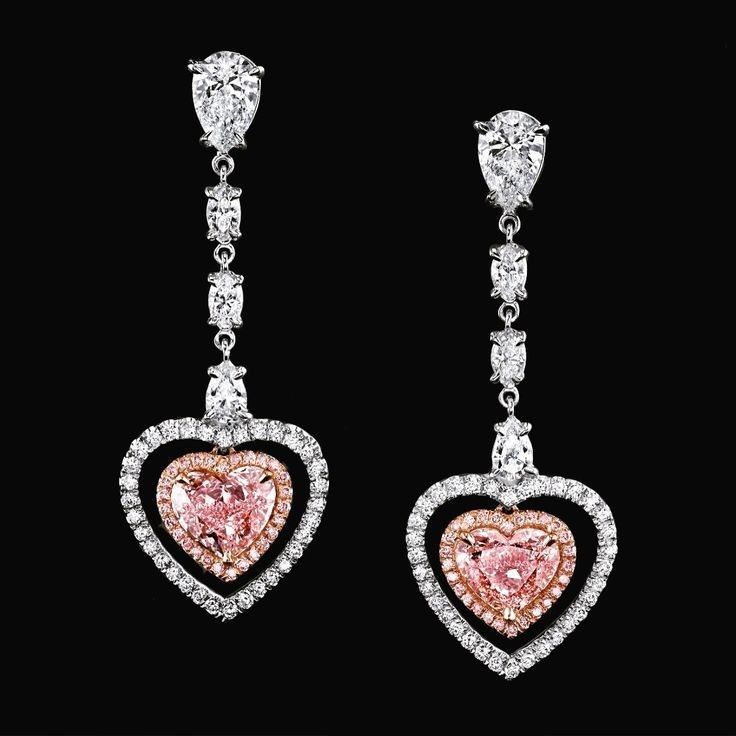 Pink Diamond Dangle Earrings