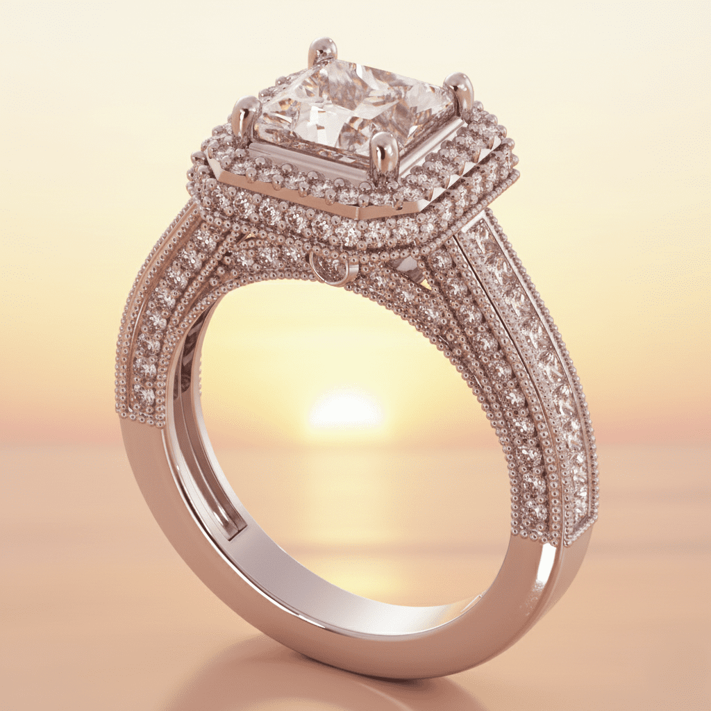 Custom Jewellery Pave Diamond Ring